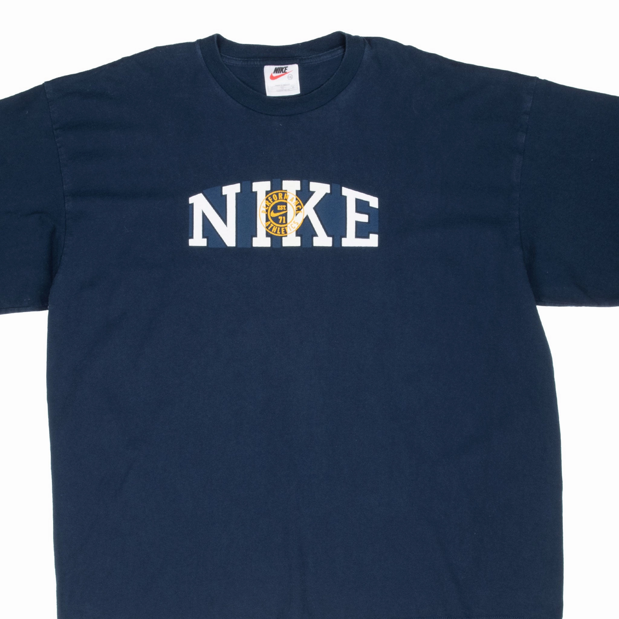 Sport Wear VINTAGE NIKE PERFORMANCE ATHLETIC SPELLOUT BLUE TEE SHIRT 1990S 2XL