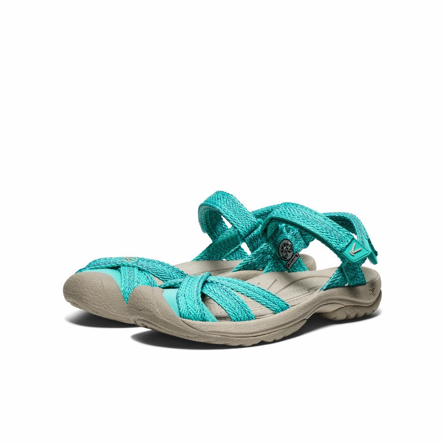 Women's Bali Strap Sandal  |  Bright Aqua Double Layer Strap Reinforcement