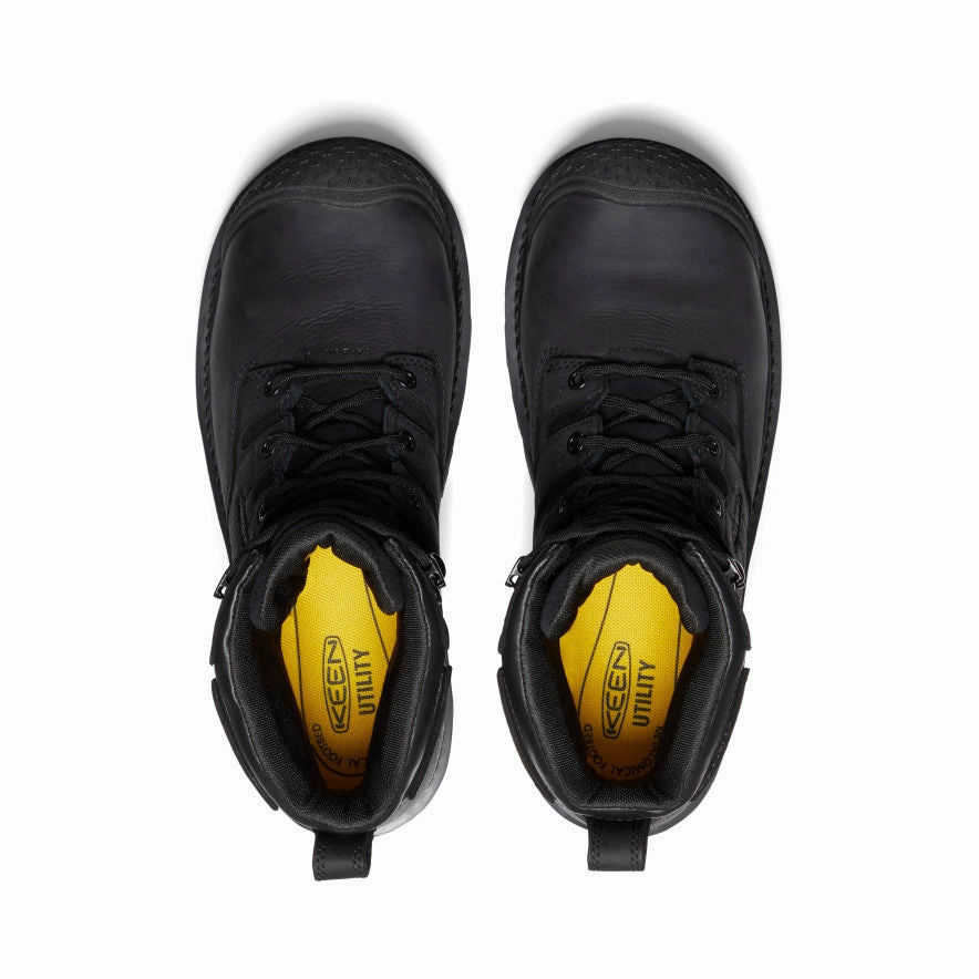 Men's Camden 6" Waterproof Boot (Carbon Toe)  |  Black/Black Grippy Outsole Daily Walks