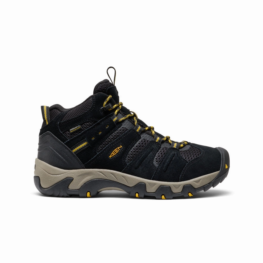 BreathableMesh Rugged And Durable Men's Headout Waterproof Hiking Boot  |  Black/Lemon Curry