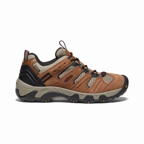 Breathable Men's Headout Waterproof Hiking Shoe  |  Bison/Fossil Orange