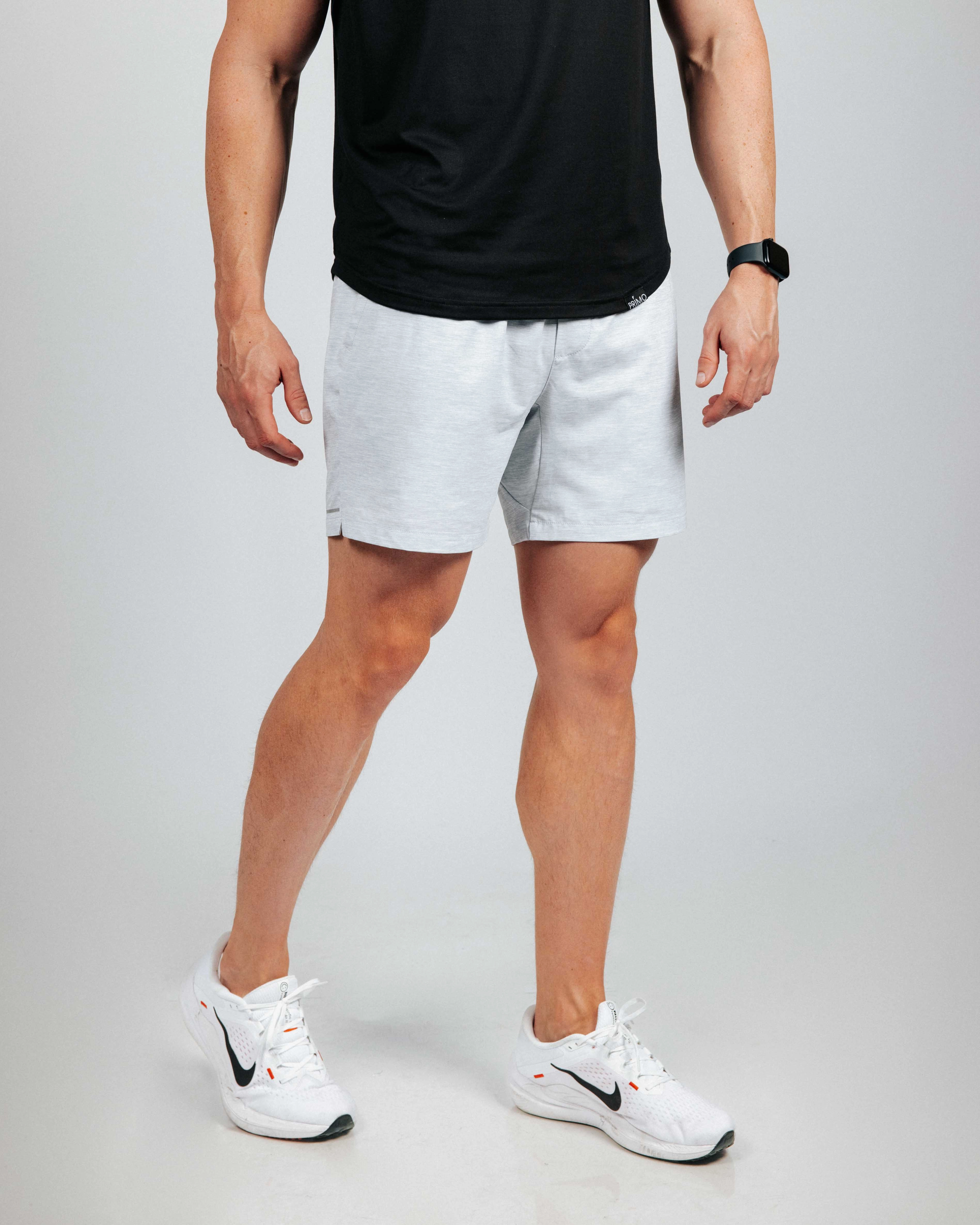 Men's Light Gray Active Shorts Sporty Performance