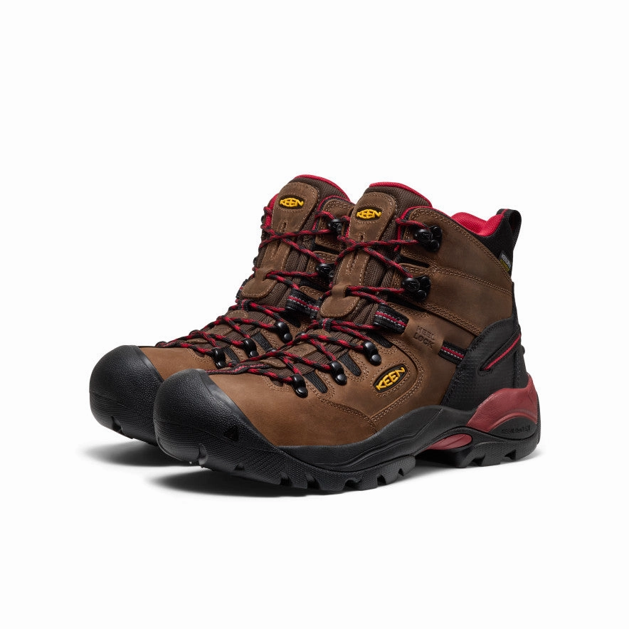 Men's Pittsburgh Energy 6" Waterproof Boot (Carbon Toe)  |  Bison/Black Versatile Traction Pattern