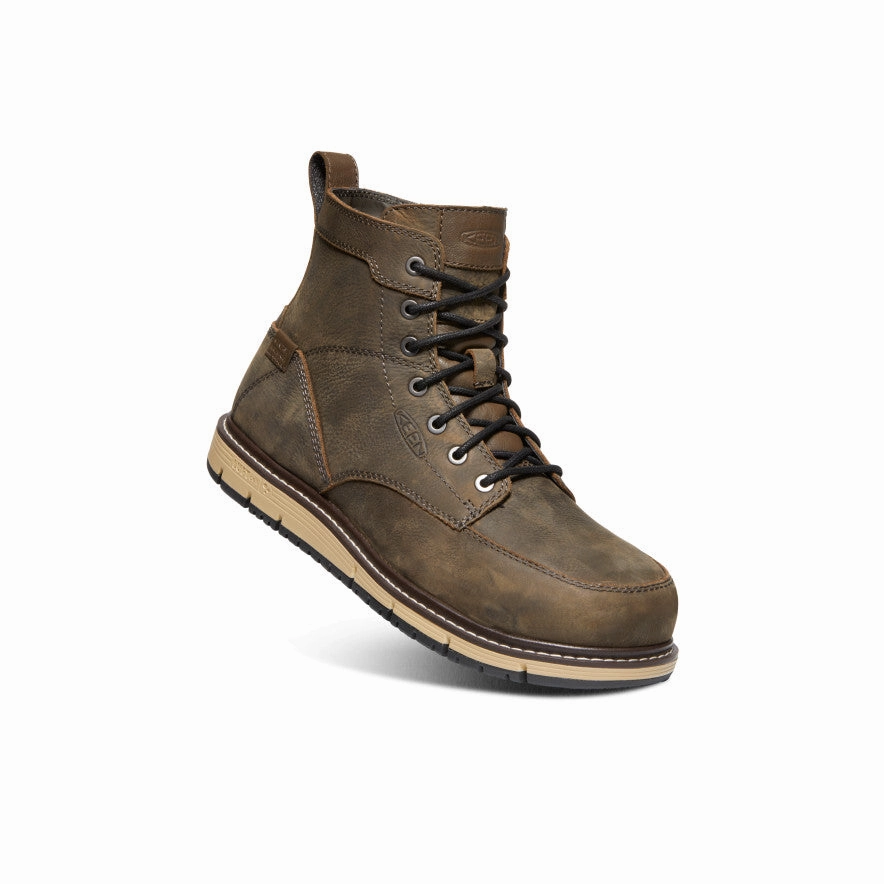 Men's San Jose 6" Waterproof Boot (Aluminum Toe)  |  Cascade Brown/Black Fashion Guy Rugged Built Weather Resistant User