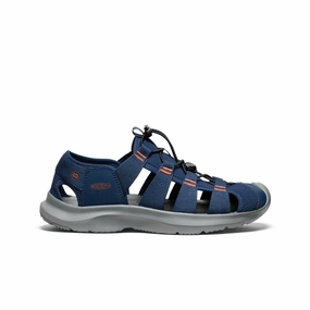 Clean Fit Multi Directional Flex Zones Men's Seanik H2 Sandal  |  Naval Academy/Gold Flame