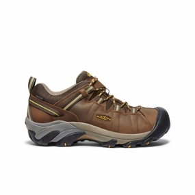 Durable Stitching Streamlined Men's Targhee II Waterproof  |  Cascade Brown/Golden Yellow