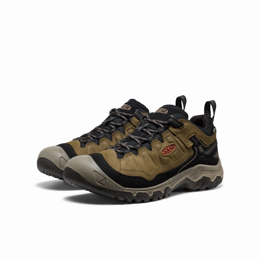 Men's Targhee IV Waterproof Hiking Shoe  |  Dark Olive/Gold Flame hypoallergenic Adjustable