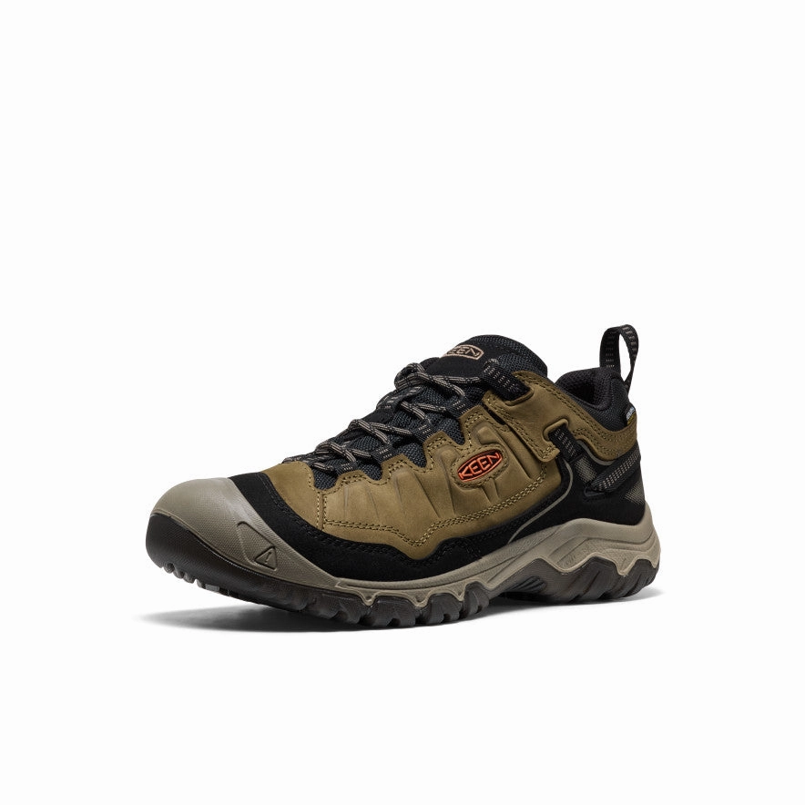 Men's Targhee IV Waterproof Hiking Shoe  |  Dark Olive/Gold Flame Heel lock Quick Drying