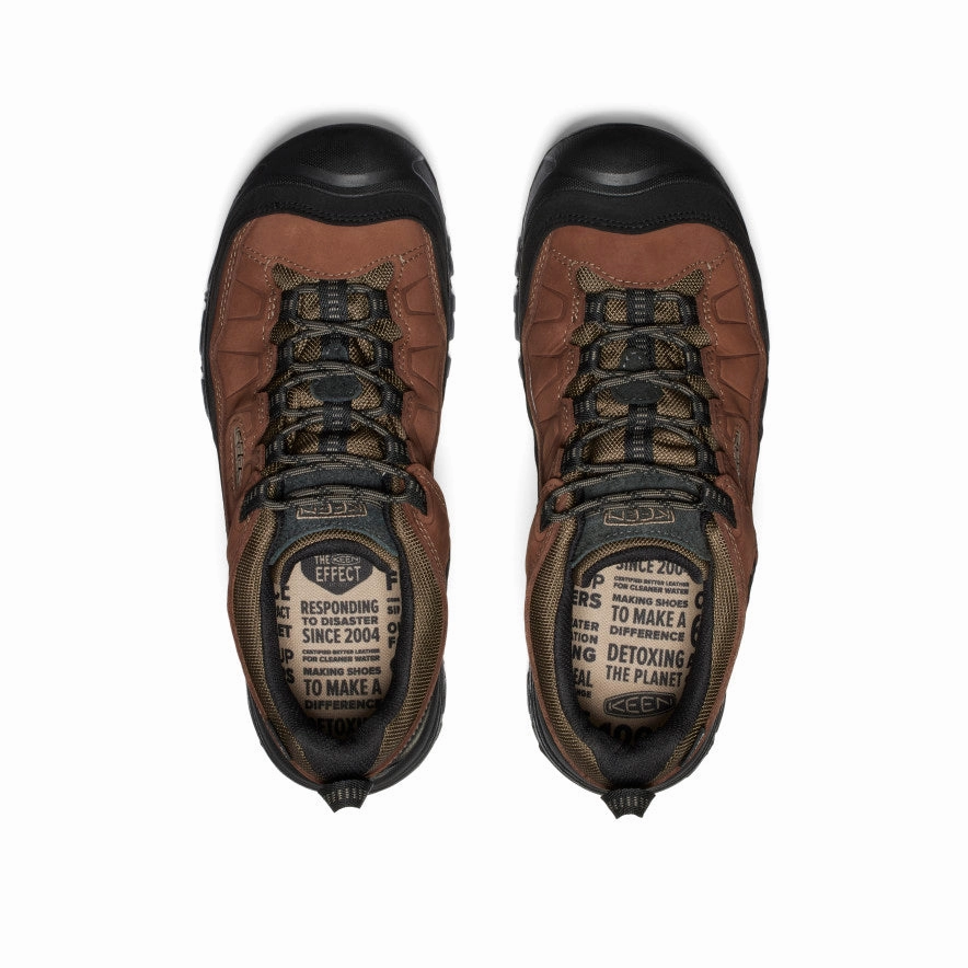 Men's Targhee IV Wide Waterproof Hiking Shoe  |  Bison/Black Ventilated Reflective details