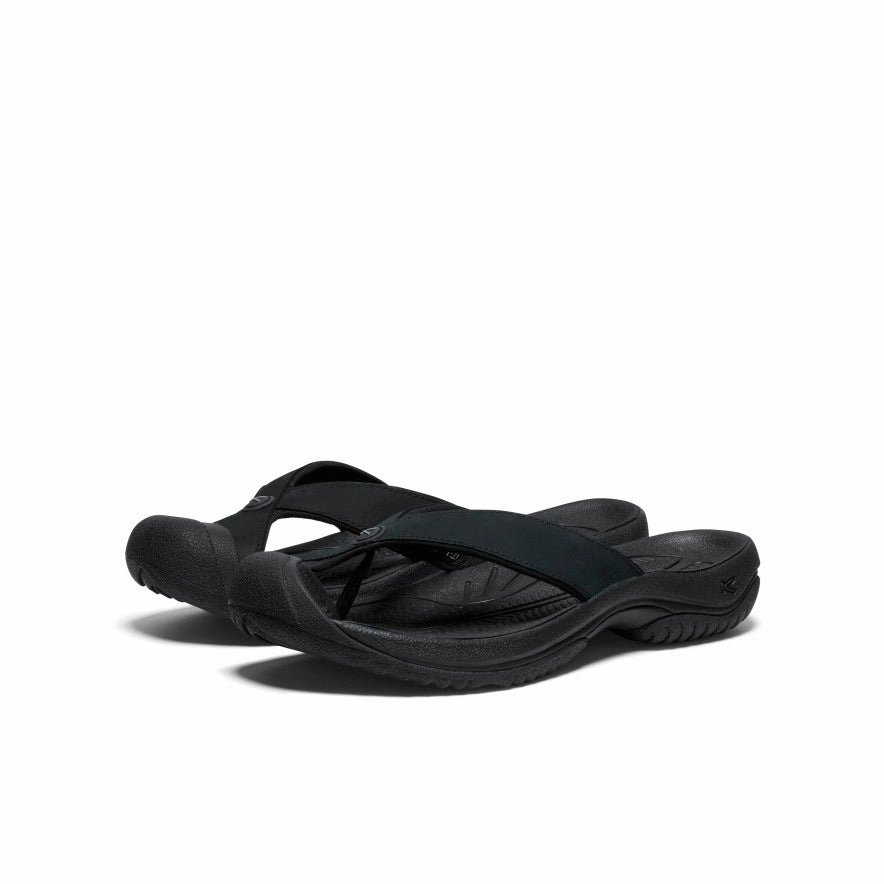 Men's Waimea Leather Flip-Flop  |  Black/Black Cool Fit PU Sole