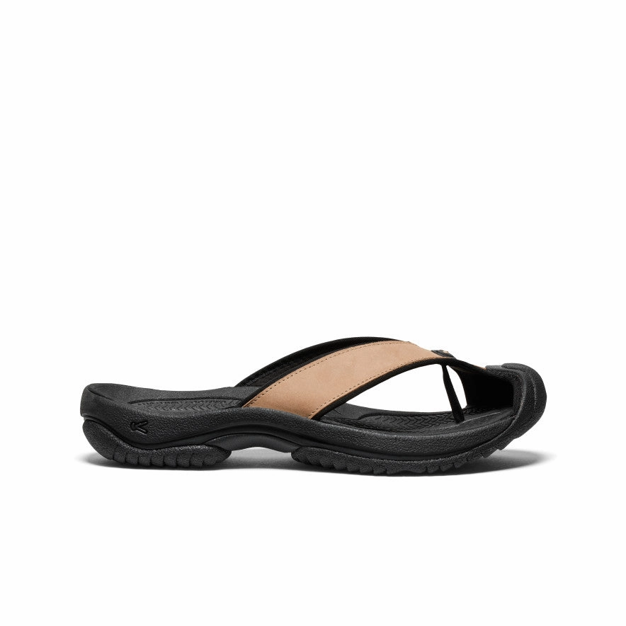 Step Ready Men's Waimea Leather Flip-Flop  |  Cornstalk/Black