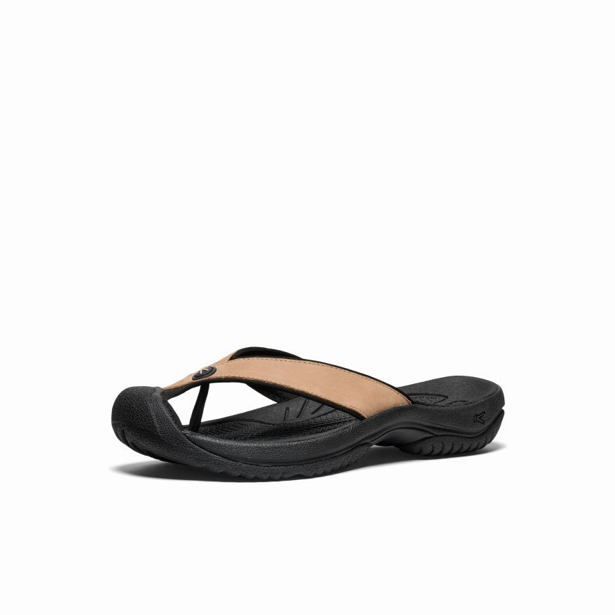Men's Waimea Leather Flip-Flop  |  Cornstalk/Black Adaptive Contour Support Arch Cradle