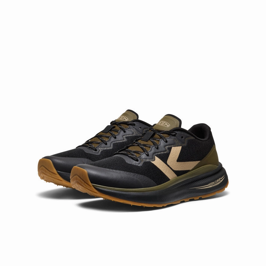 Men's WK500 Walking Shoe  |  Black/Dark Olive Adjustable Straps Long Travel
