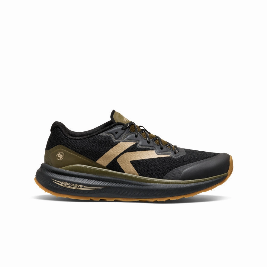 Lace Up Home Wear Men's WK500 Walking Shoe  |  Black/Dark Olive
