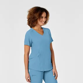 Comfortable Look QuickDry Technology RENEW Women's V-Neck Scrub Top - Bay Blue