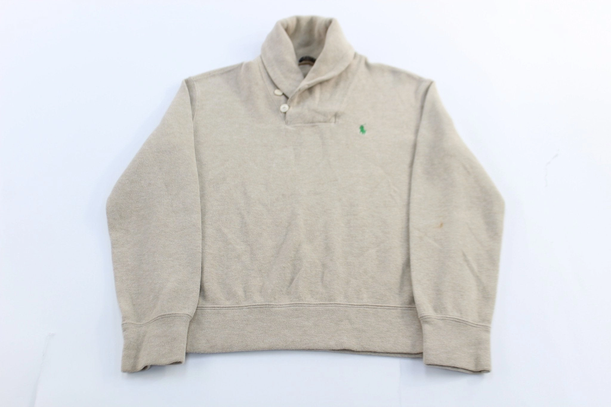 product dancing suitability product stain resistant convenience Polo Ralph Lauren Embroidered Logo Cream Shawl Sweater