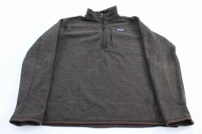 Patagonia Logo Patch Brown Quarter Zip Fleece Pullover Petite Cut