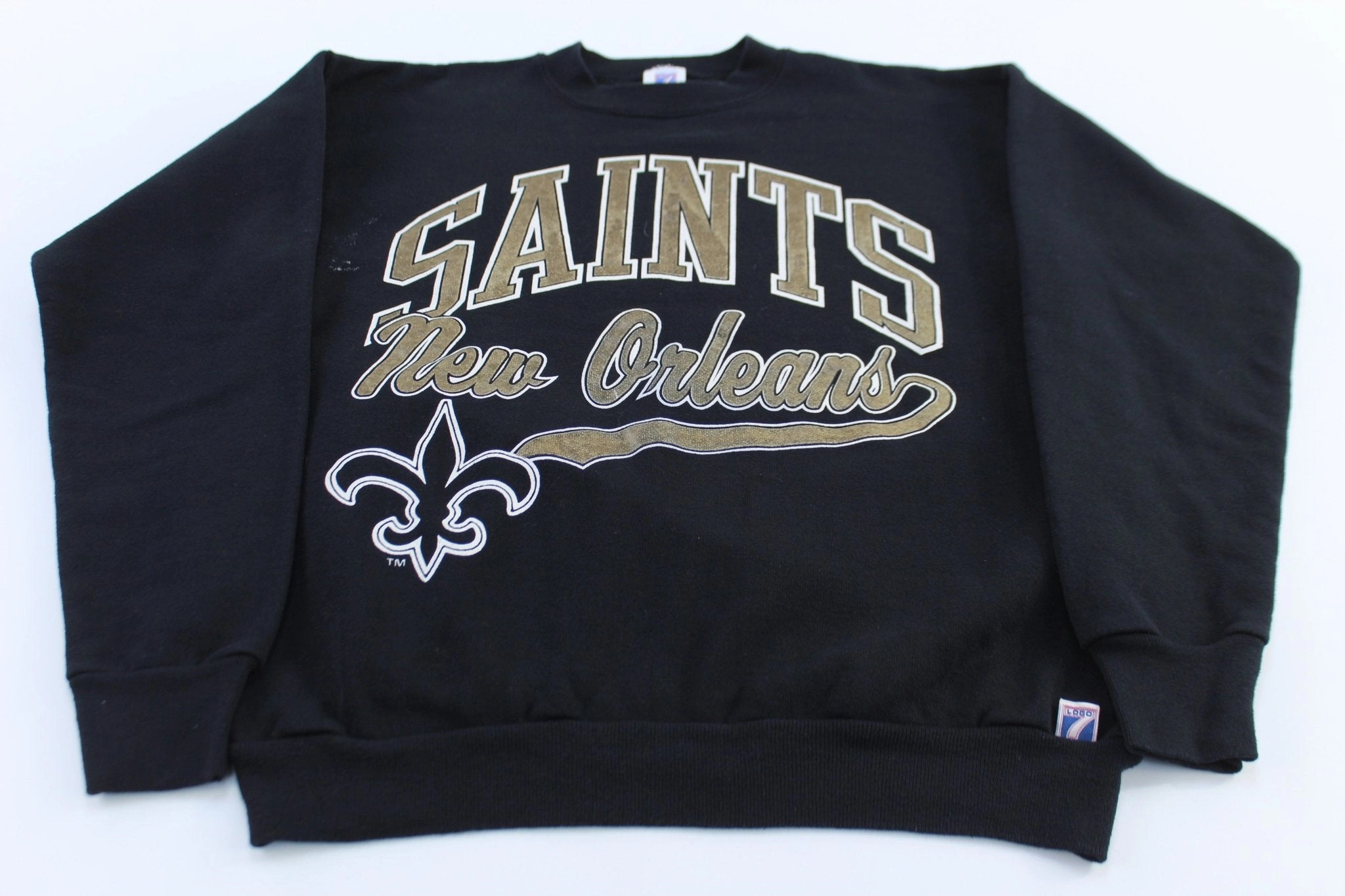 Functional Features 90's New Orleans Saints Football 7 Logo Sweatshirt