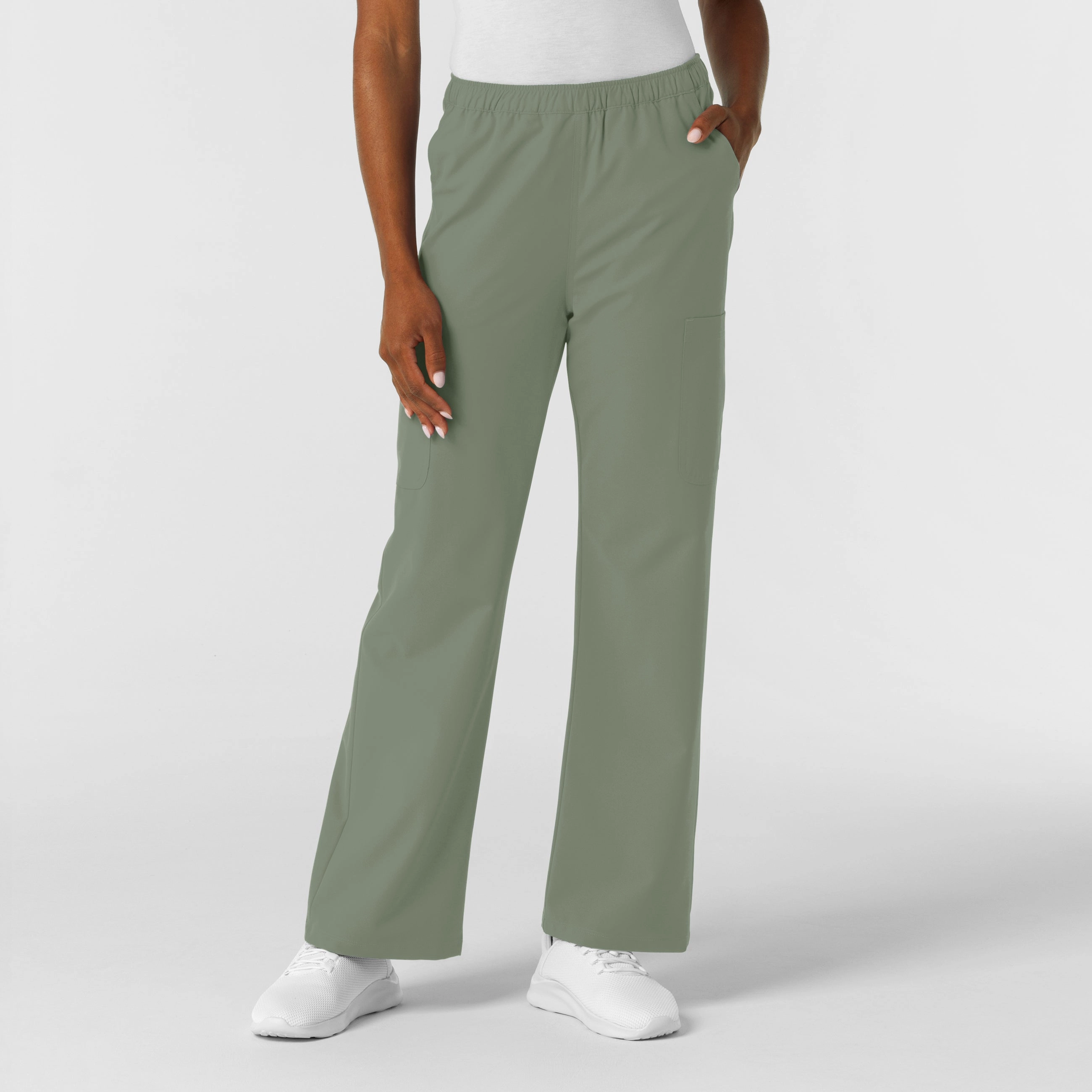 Move Easy FourWayStretch NURTUR Women's Straight Leg Cargo Scrub Pant - Sage