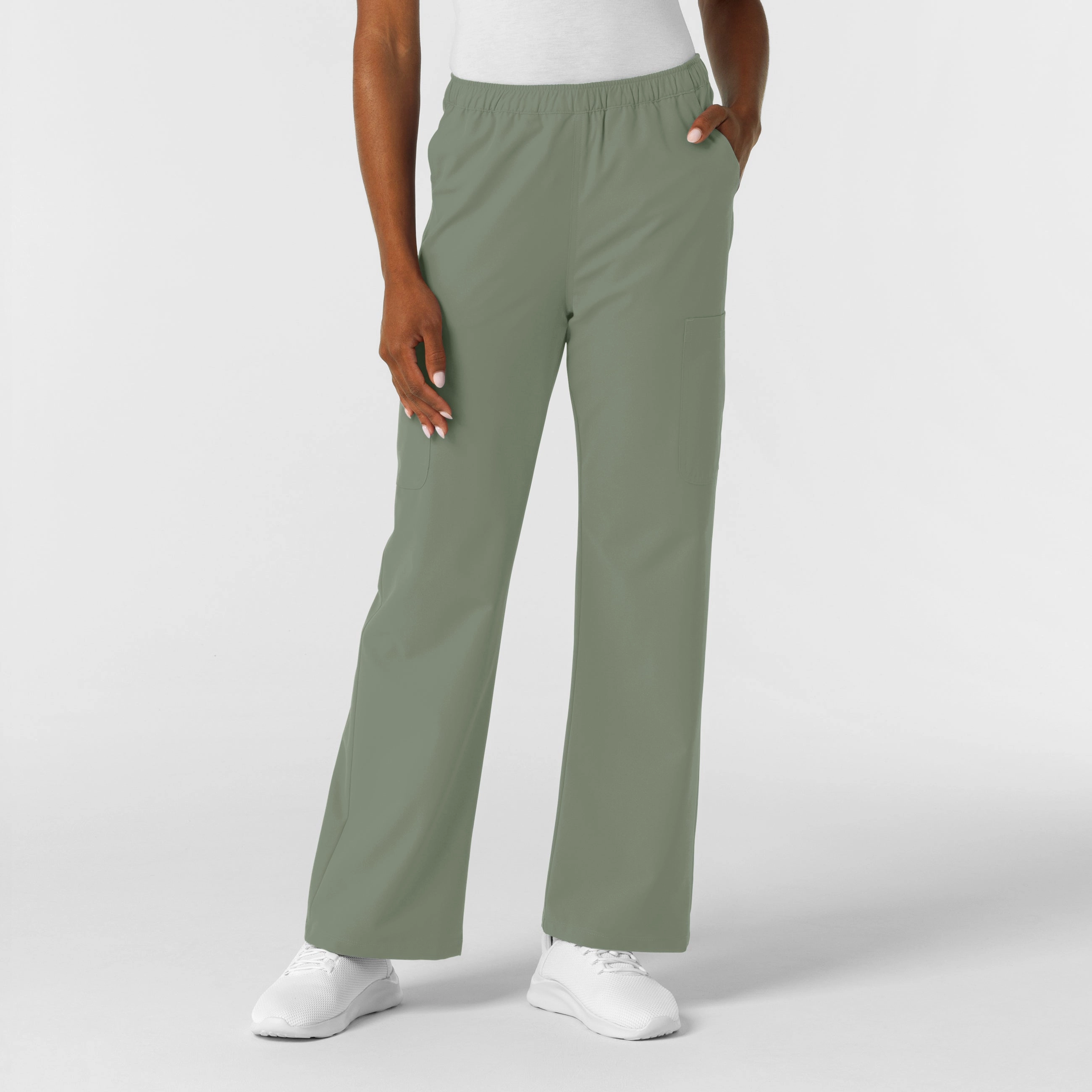 NURTUR Women's Straight Leg Cargo Scrub Pant - Sage Essential Wear Breathable fabric