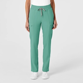 Casual Vibes Functional Design RENEW Women's High Waist Slim Leg Scrub Pant - Turquoise
