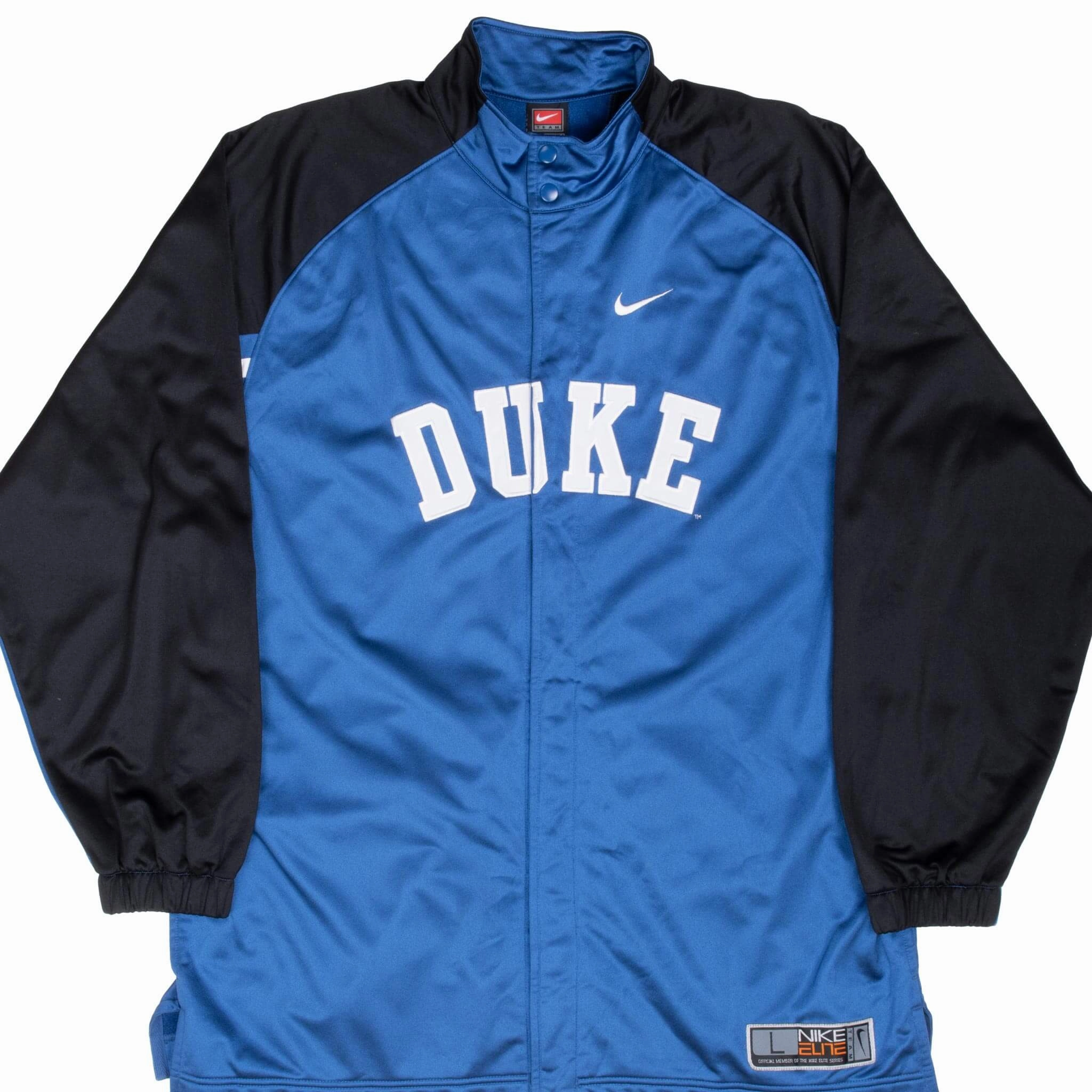 VINTAGE NIKE NCAA DUKE UNIVERSITY TRACK JACKET 1990S LARGE Trail Tested Flex Mobility System