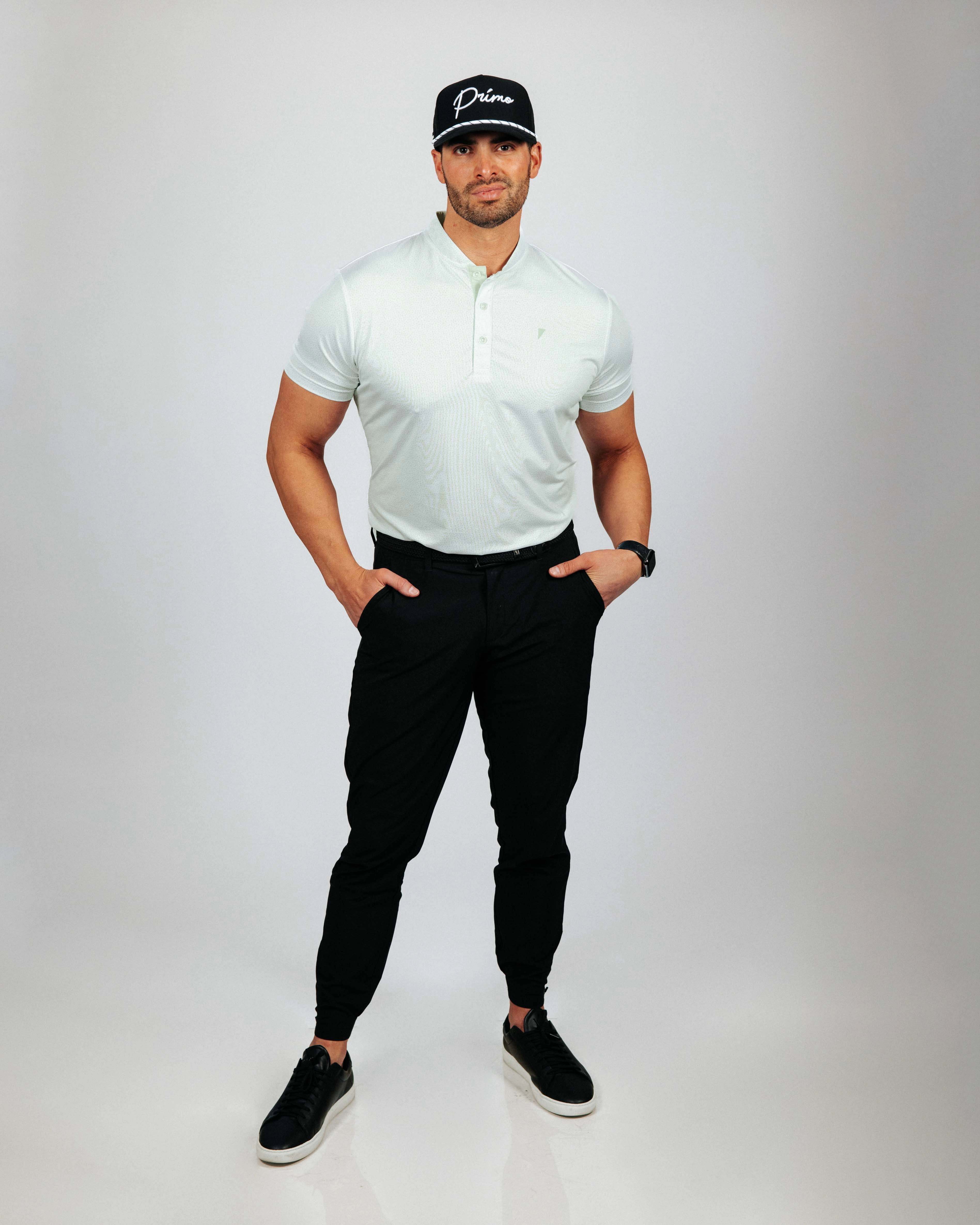 Mint Pebble Blade Collar Polo Lightweight Layer Formal Edge