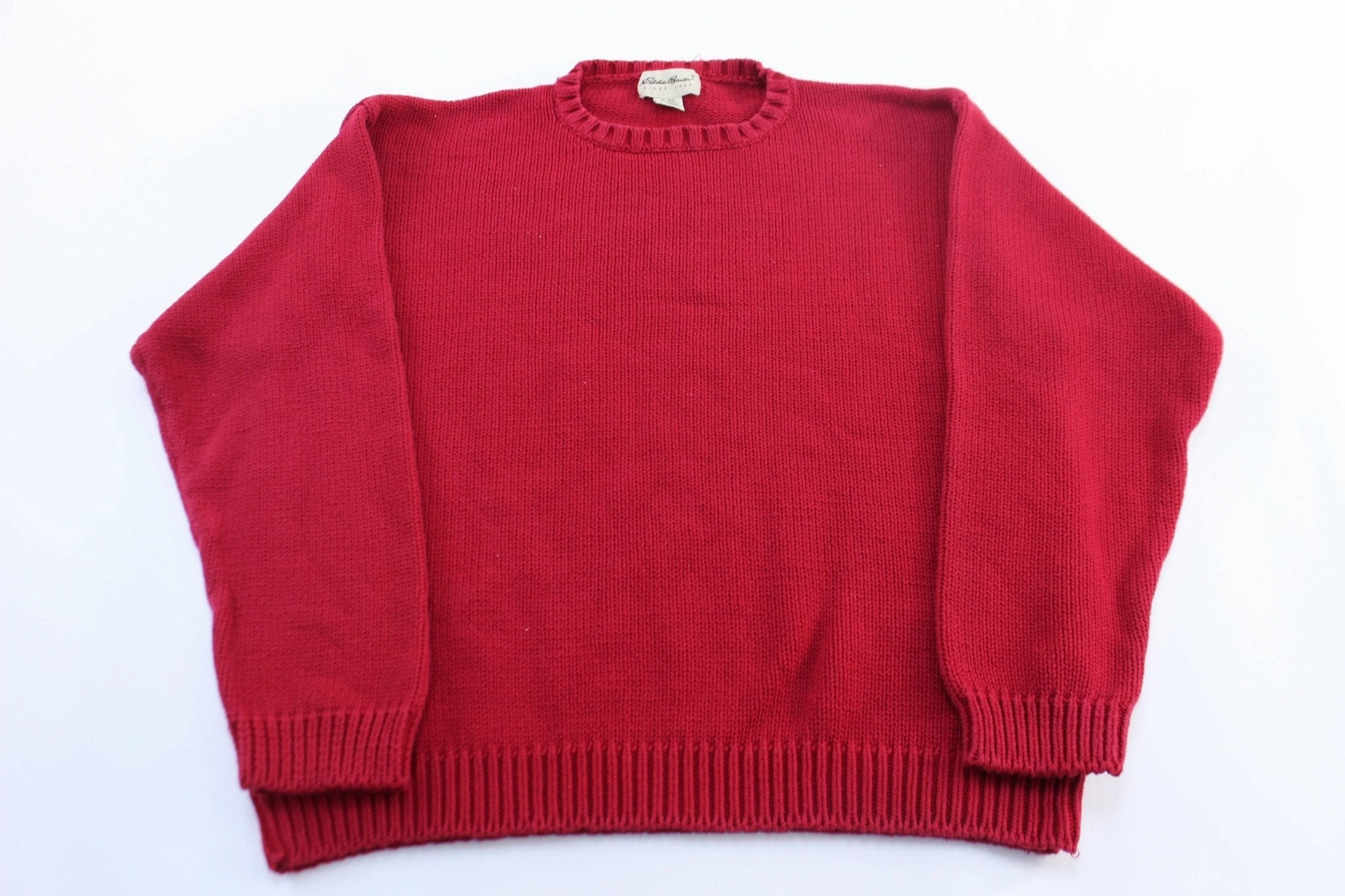 Eddie Bauer Red Pullover Sweater Yoga Friendly Fashion Basic