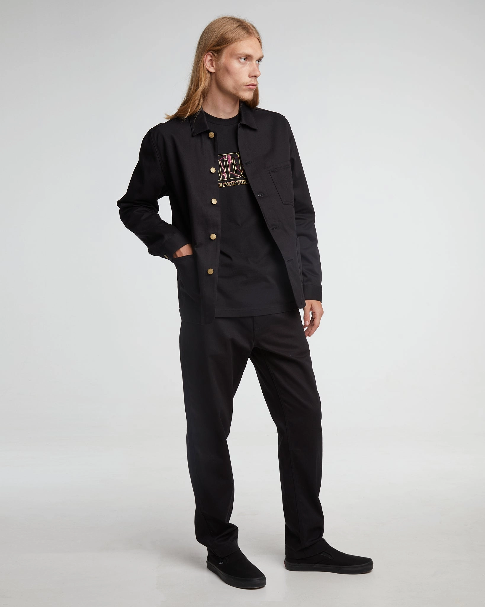 Ventilation Grommets Chore Jacket Garage Cotton Black