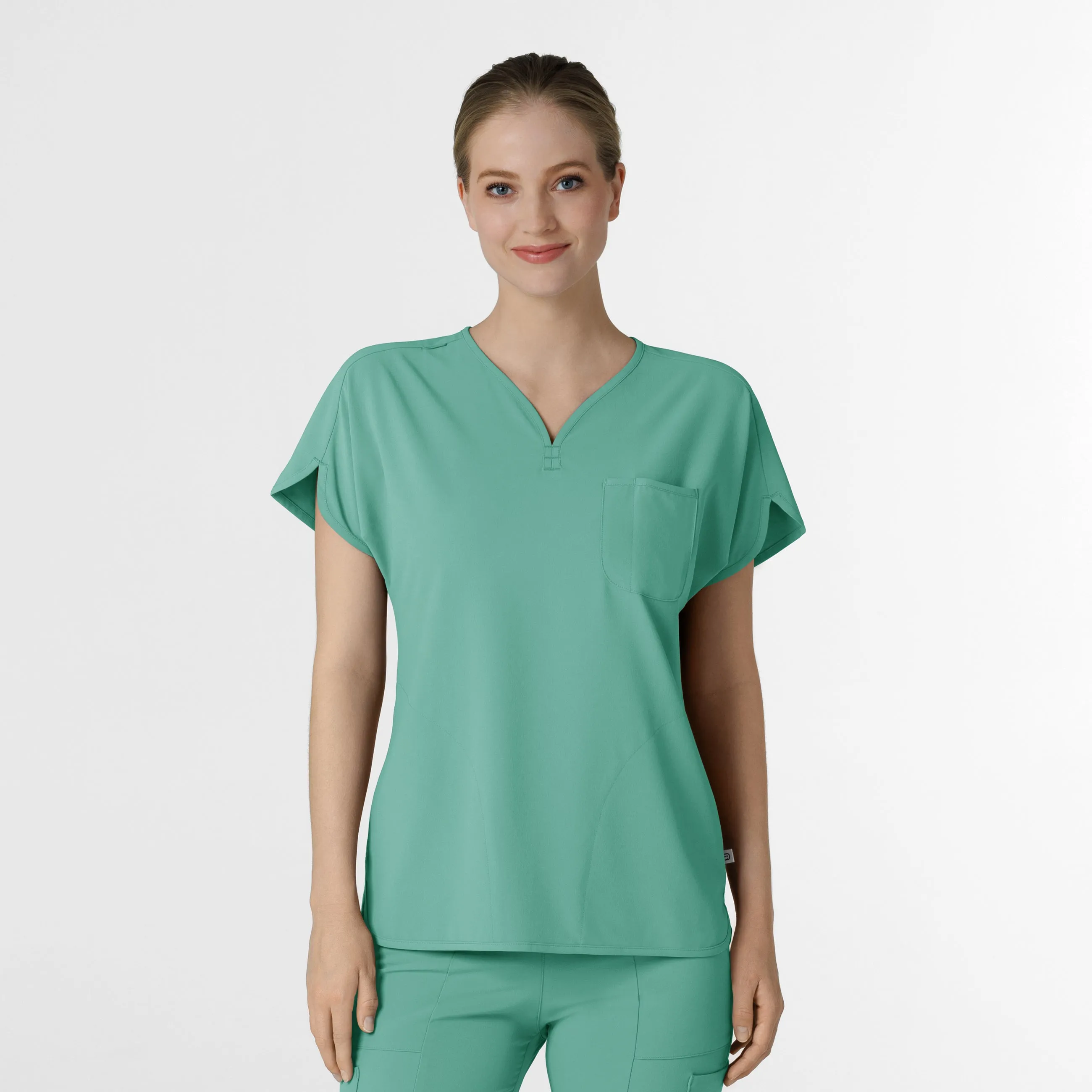 Luxurious Feel RENEW Women's Dolman Scrub Top - Turquoise