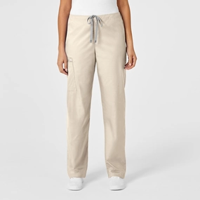 WonderWORK Unisex Drawstring Cargo Scrub Pant - Khaki Wool blend Casual Essentials