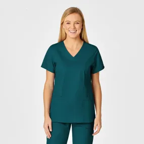 ZeroWastePattern WonderWORK Women's Shaped V-Neck Scrub Top - Caribbean