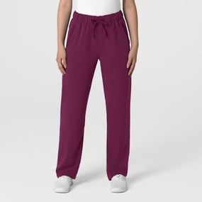 Side slits Nova Women's Stovepipe High-Low Hem Scrub Pant - Wine