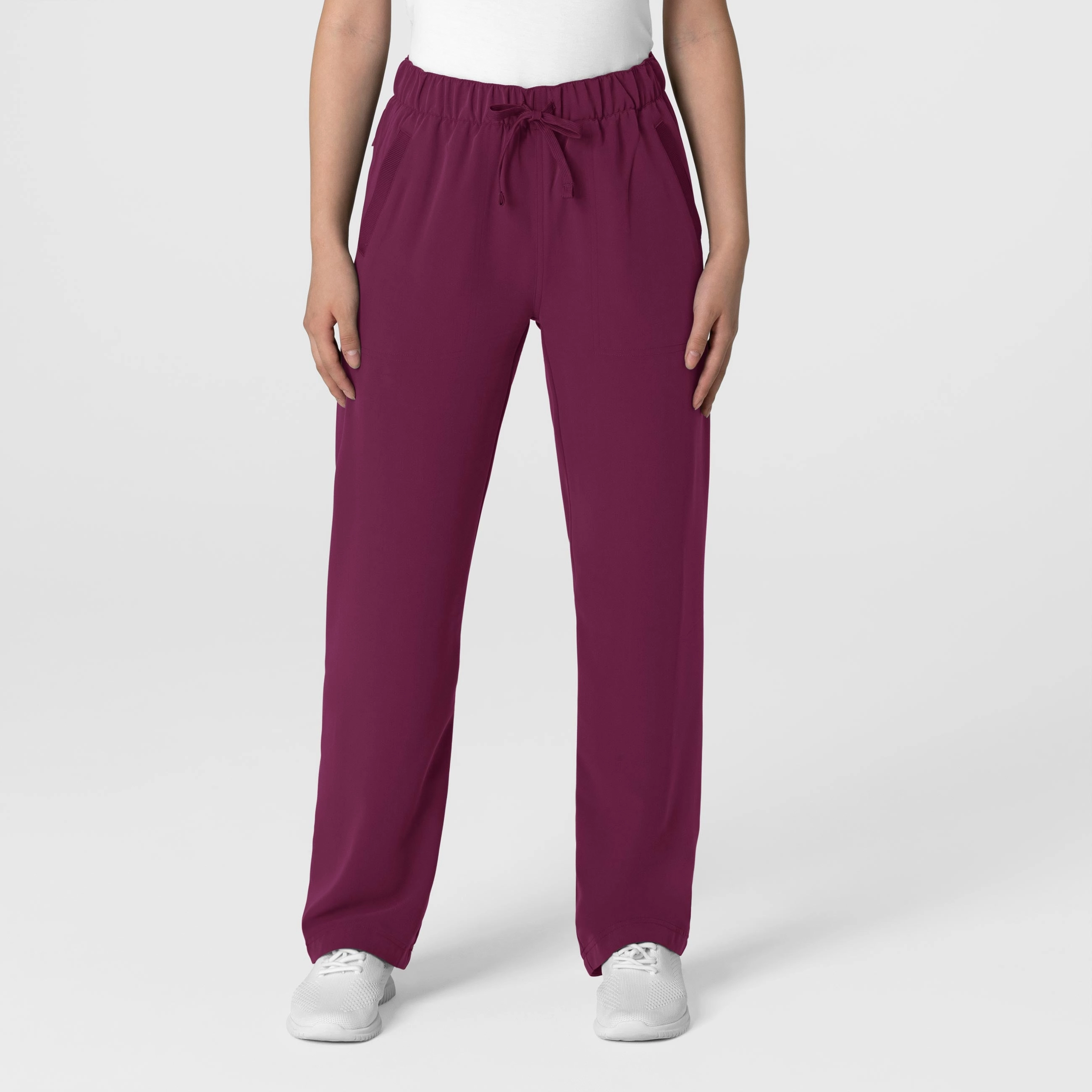 Sport Fit Adaptable Fit Nova Women's Stovepipe High-Low Hem Scrub Pant - Wine