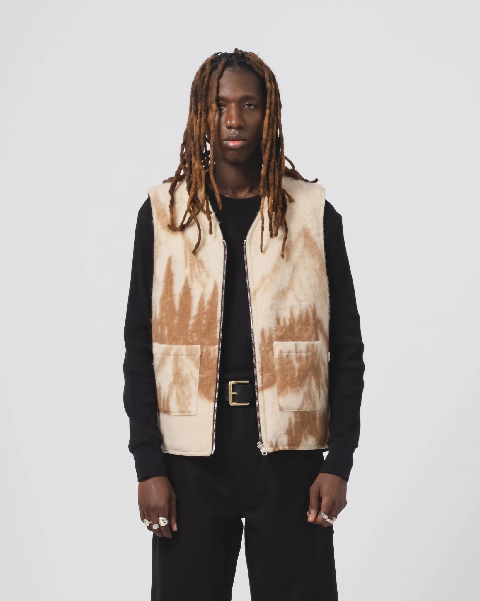 Deck Vest Nebraska Cotton Black Weekend Fit