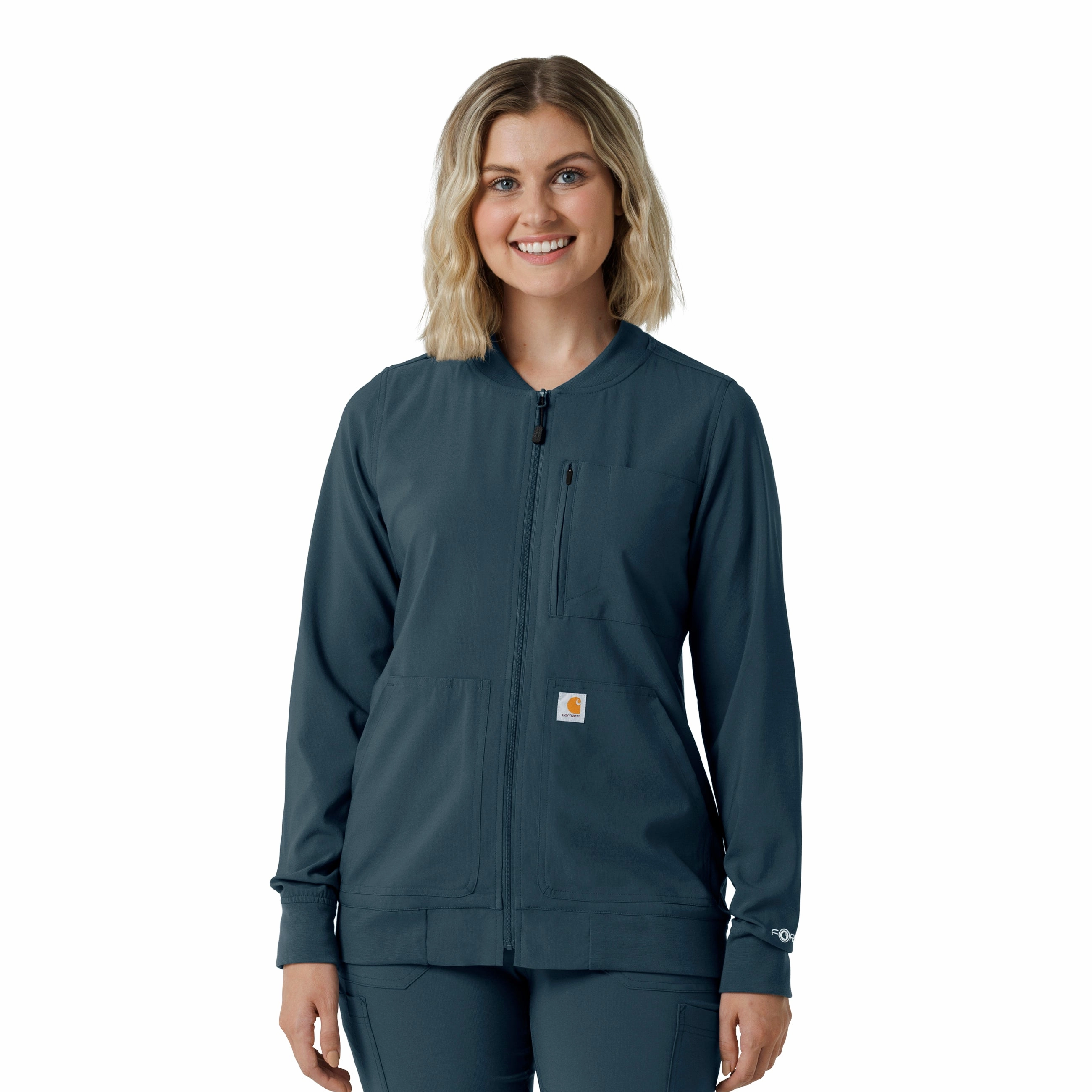 Criticism Concealer Carhartt Force Cross-Flex Women's Lightweight Scrub Jacket - Navy