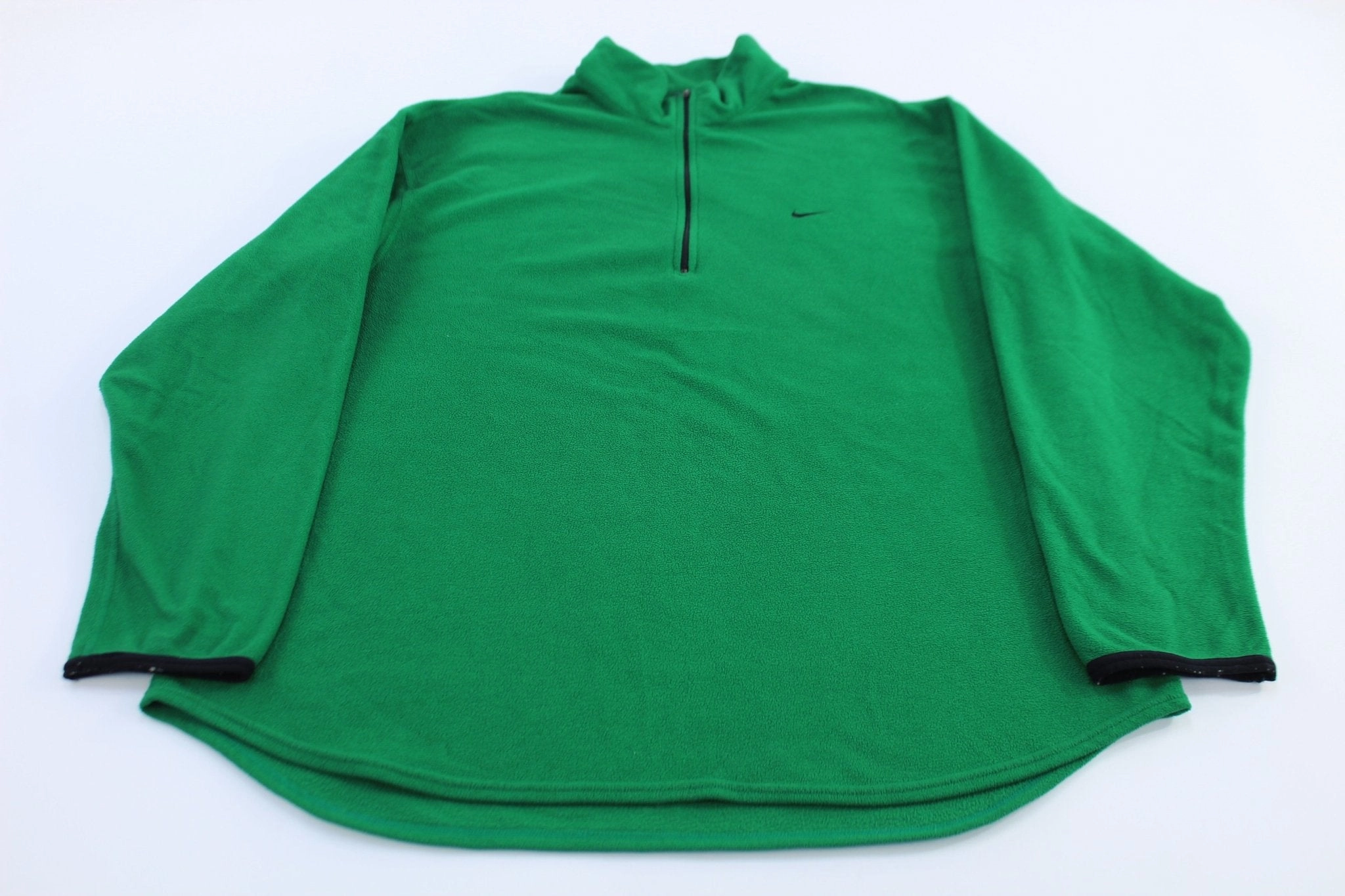 Nike Embroidered Logo Green Quarter Zip Fleece Sweater nautical print