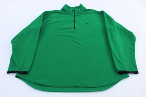 Nike Embroidered Logo Green Quarter Zip Fleece Sweater nautical print
