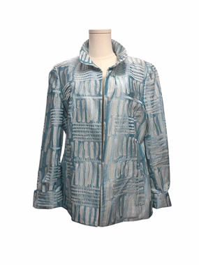 Nina Mclemore Women's Silk Jacket Blue 16 Level Makeup