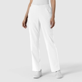 Non Restrictive Sporty Chic W123 Women's Cargo Utility Scrub Pant - White