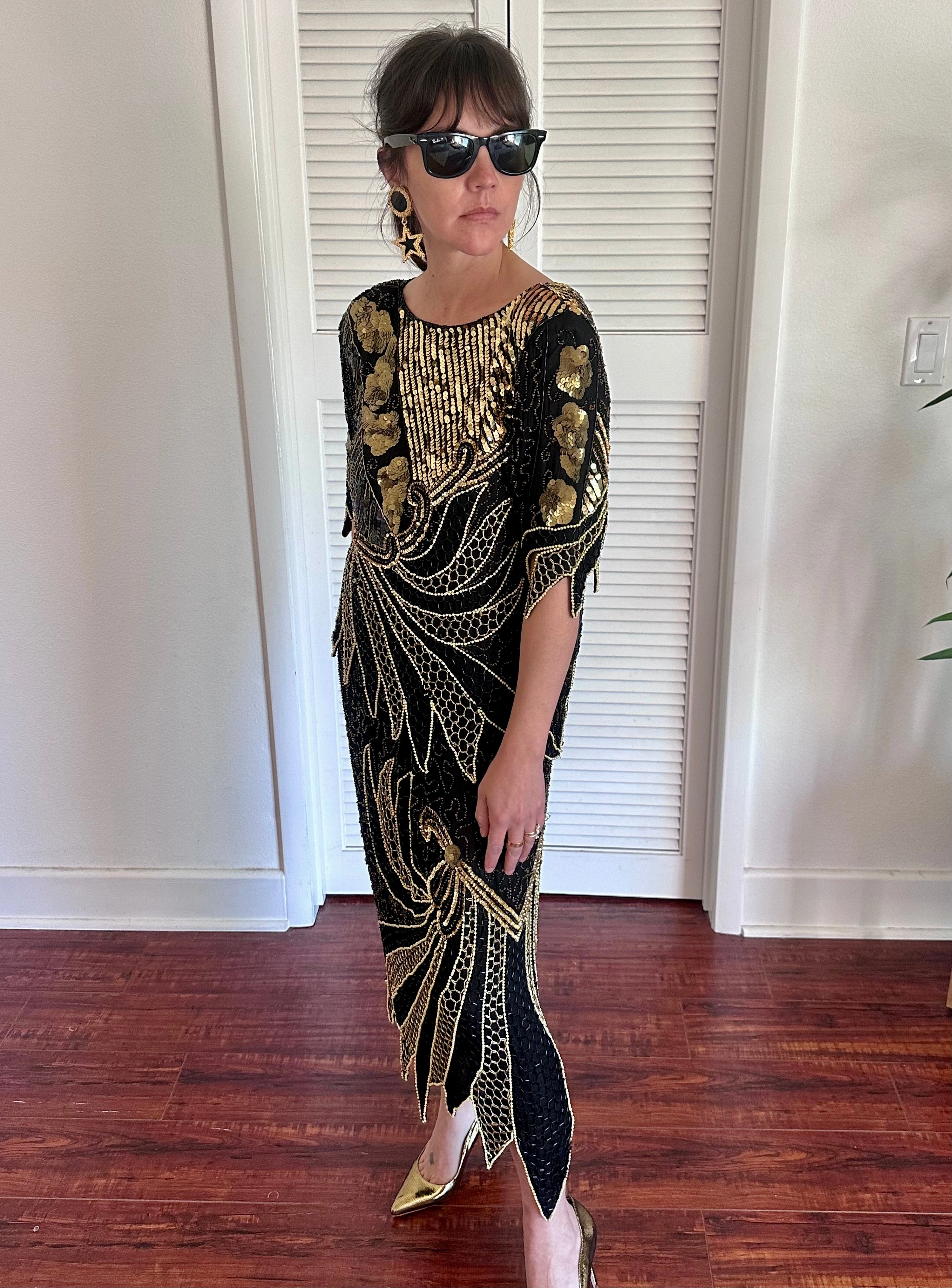 Vintage Beaded Skirt Set Teen Fashion Adjustable Hem