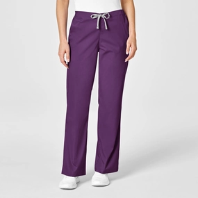Abrasion Resistant Fabric WonderWORK Women's Flare Leg Scrub Pant - Eggplant