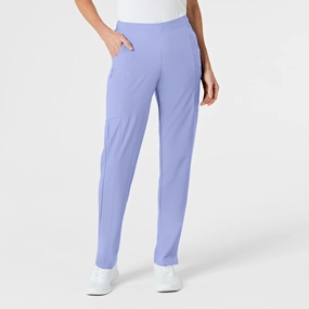 Core Comfort W123 Women's Flat Front Cargo Scrub Pant - Ceil Blue