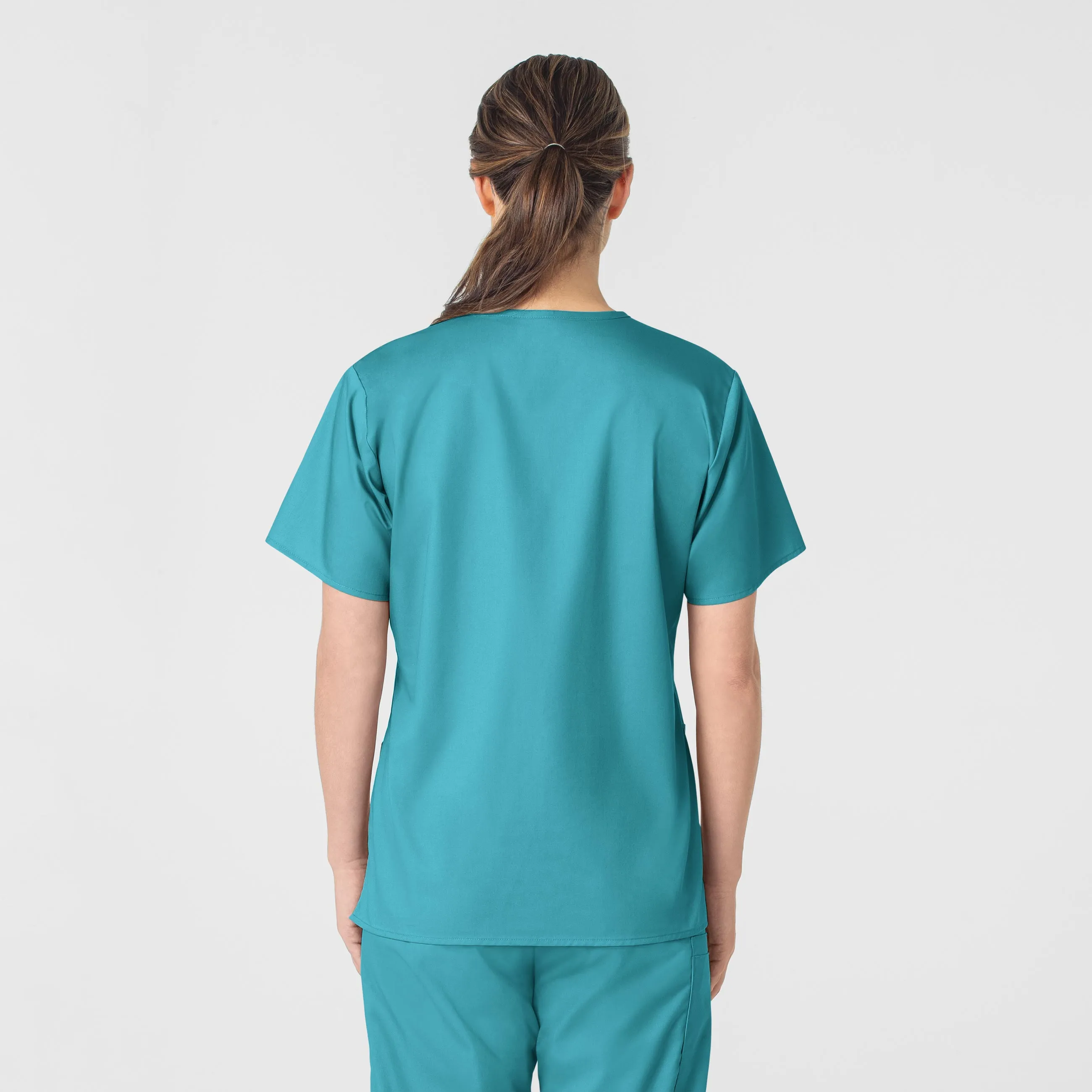 AirflowOptimized Design WonderWORK Women's V-Neck Scrub Top - Teal Blue