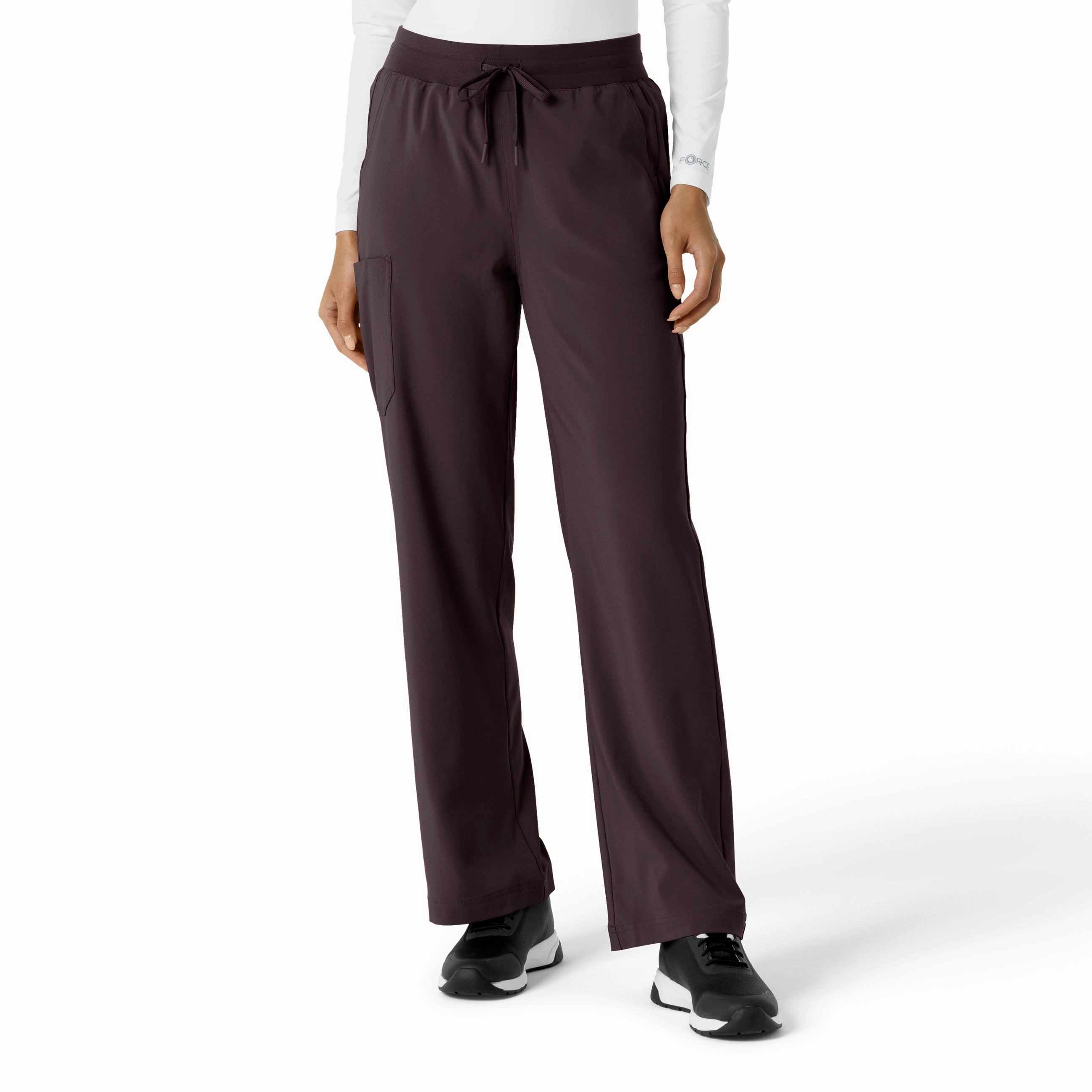 Carhartt Force Cross-Flex Women's Boot Cut Scrub Pant - Dark Sepia Body Shape