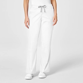 WonderWORK Women's Flare Leg Scrub Pant - White Erasable Logo Patch AntiSlipGrip