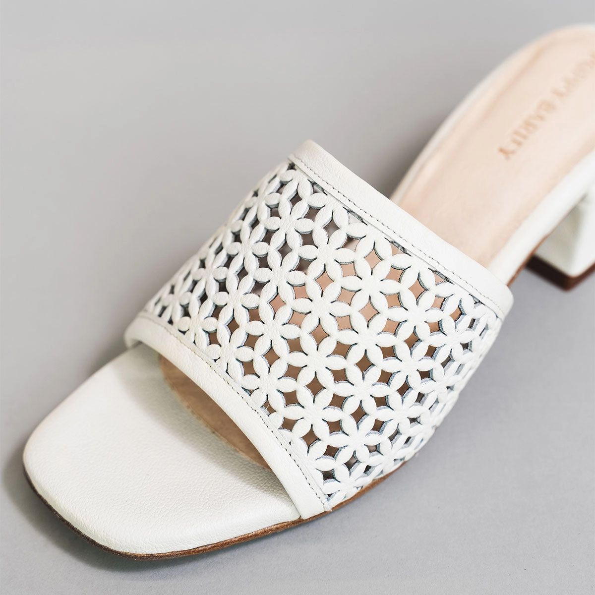 The Paloma Heeled Sandal Perforated Panna Cotta Tropical Glow Sandal Pads