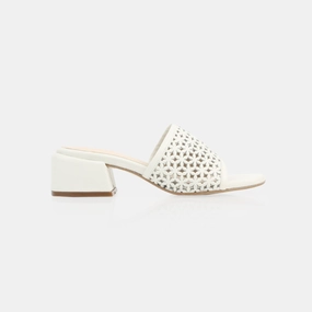 The Paloma Heeled Sandal Perforated Panna Cotta Cafe Stop
