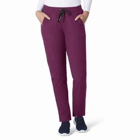 Low Profile Waistband Premium Look Carhartt Force Essentials Women's Straight Leg Scrub Pant - Wine