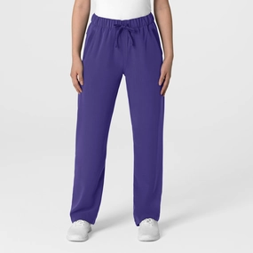 Nova Women's Stovepipe High-Low Hem Scrub Pant - Grape Flattering Design Wear Chic Vibe